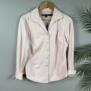 Lafayette 148 Pink Lambskin jacket top